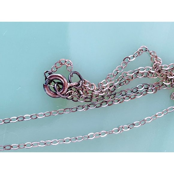 Antique Sterling Charm Necklace Puffy heart, Cross, Anchor - Picture 4 of 11